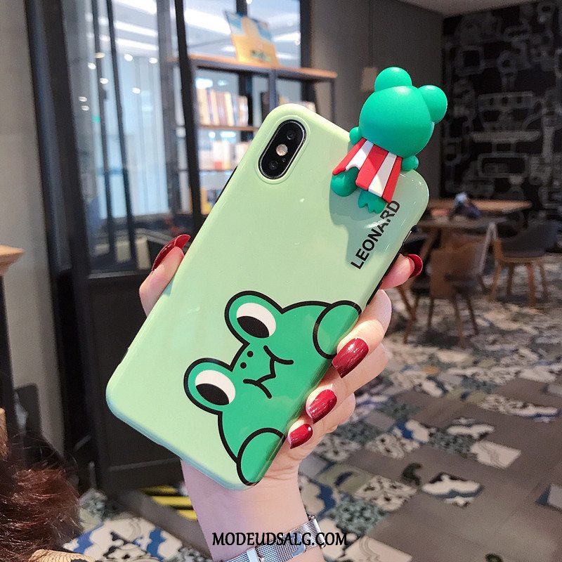 iPhone Xs Etui Springpadder Grøn Jordbær Cartoon Blød