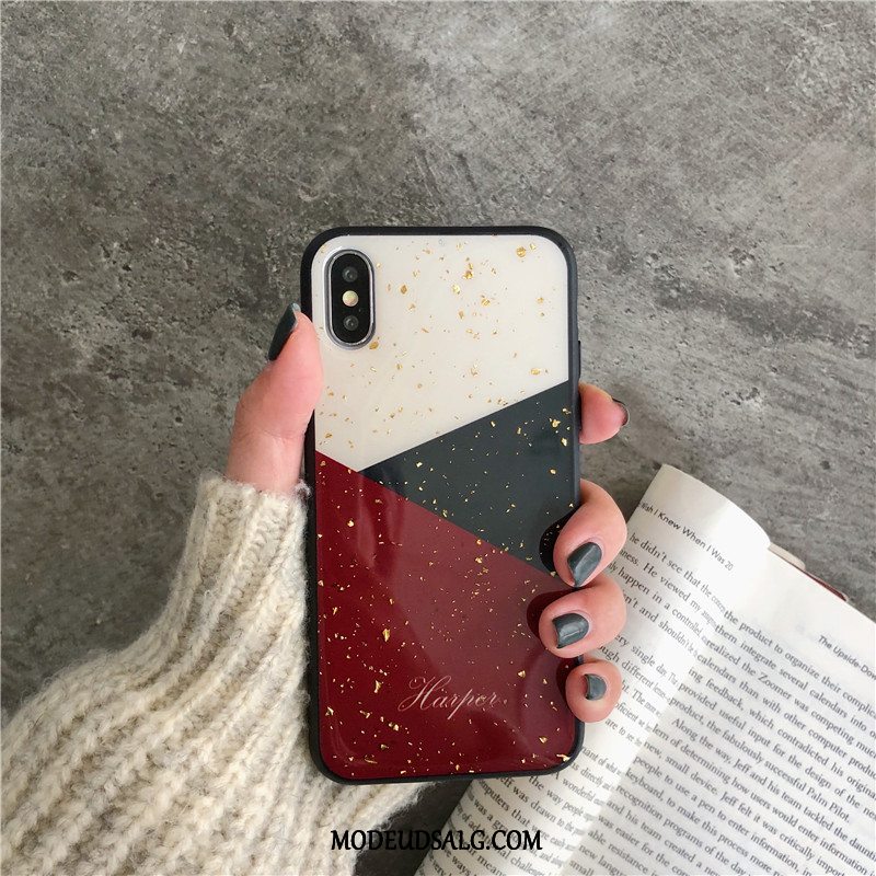 iPhone Xs Max Etui / Cover Beskyttelse Blandede Farver Guld Rød Kreativ