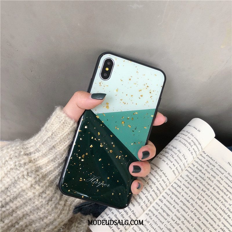 iPhone Xs Max Etui / Cover Beskyttelse Blandede Farver Guld Rød Kreativ