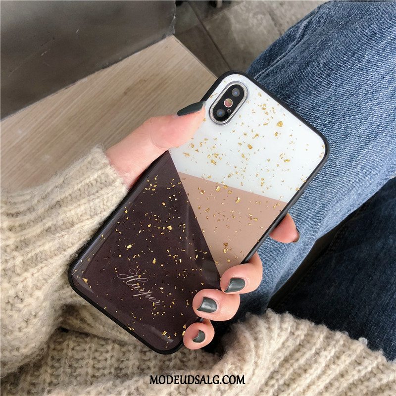 iPhone Xs Max Etui / Cover Beskyttelse Blandede Farver Guld Rød Kreativ