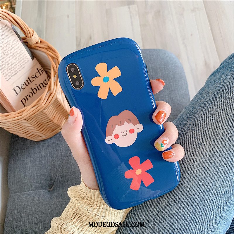 iPhone Xs Max Etui / Cover Blomster Vind Af Personlighed Blå Elskeren