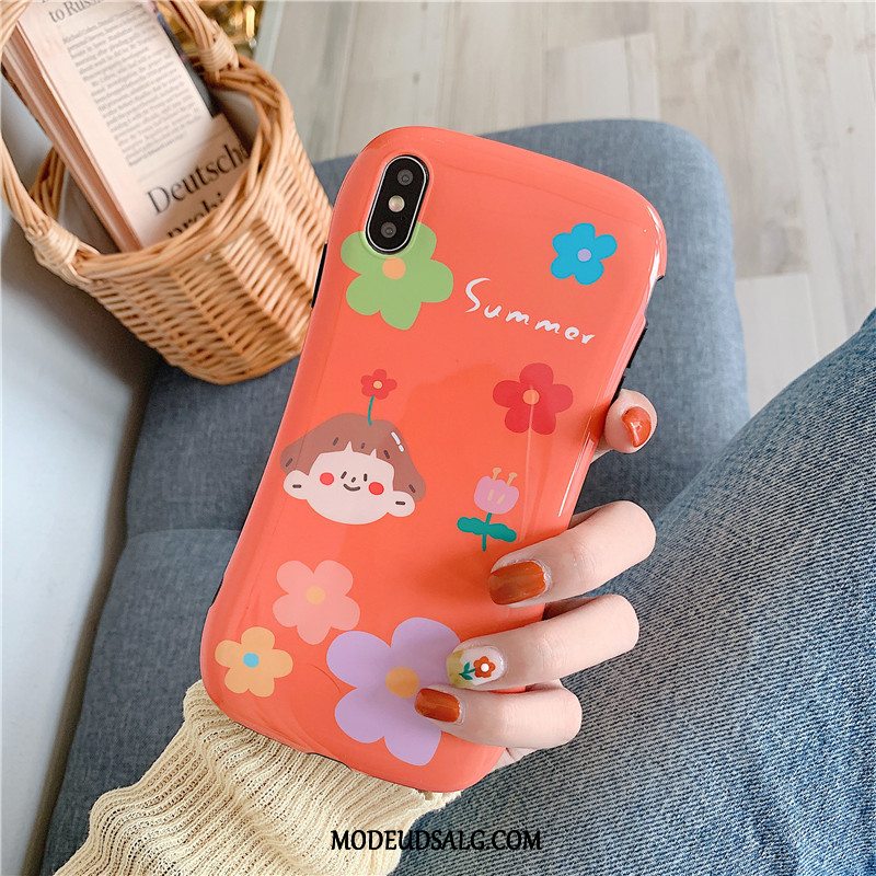 iPhone Xs Max Etui / Cover Blomster Vind Af Personlighed Blå Elskeren