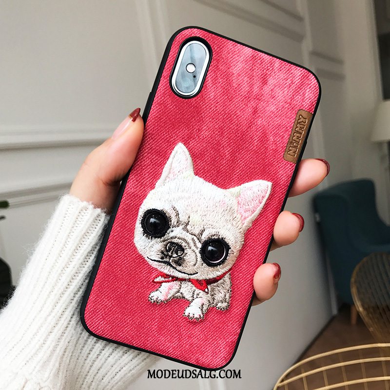 iPhone Xs Max Etui / Cover Broderi Cartoon Alt Inklusive Trend Mørkeblå