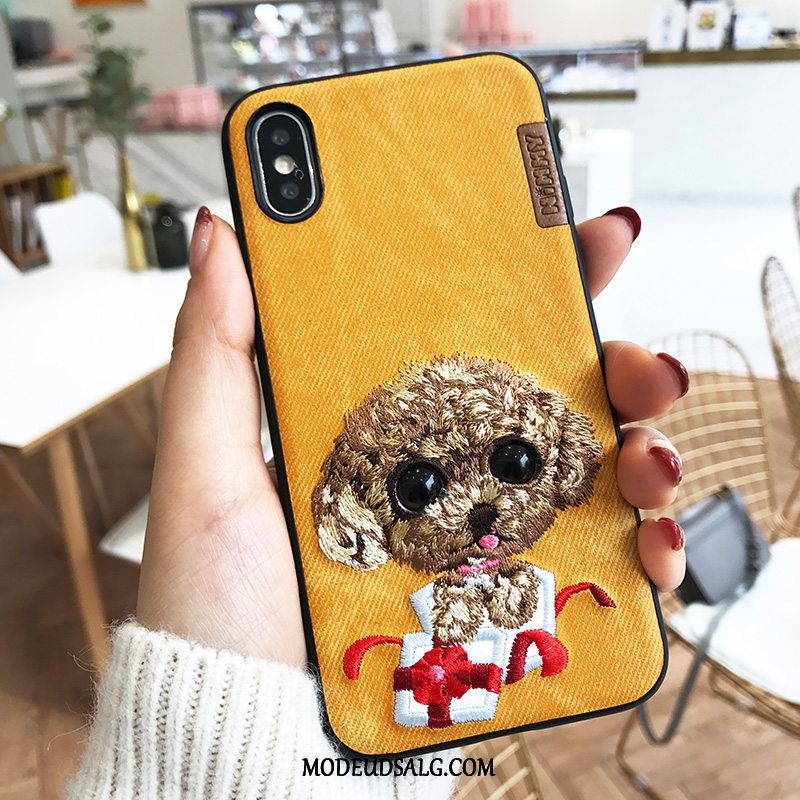 iPhone Xs Max Etui / Cover Broderi Cartoon Alt Inklusive Trend Mørkeblå