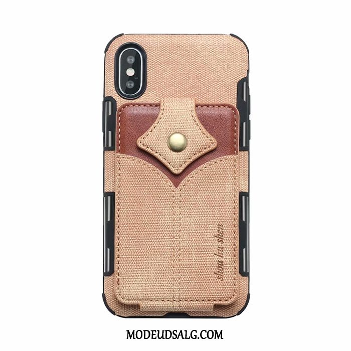 iPhone Xs Max Etui / Cover Rød Korttaske Tegnebog Anti-fald