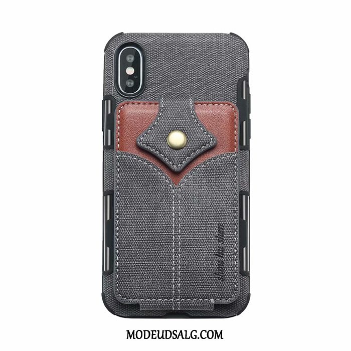 iPhone Xs Max Etui / Cover Rød Korttaske Tegnebog Anti-fald