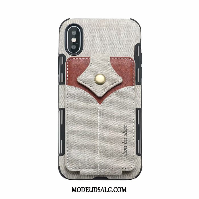 iPhone Xs Max Etui / Cover Rød Korttaske Tegnebog Anti-fald