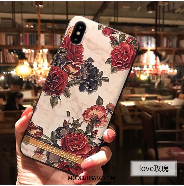 iPhone Xs Max Etui / Cover Vind Pæon Cherry Kunst Rose