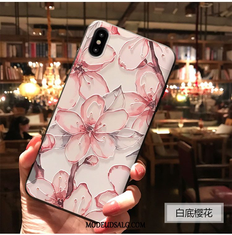 iPhone Xs Max Etui / Cover Vind Pæon Cherry Kunst Rose