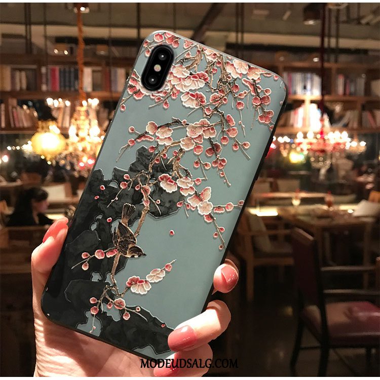 iPhone Xs Max Etui / Cover Vind Pæon Cherry Kunst Rose