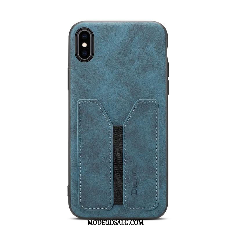 iPhone Xs Max Etui Lædertaske Kort Beskyttelse Anti-fald Cover