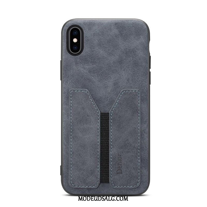 iPhone Xs Max Etui Lædertaske Kort Beskyttelse Anti-fald Cover