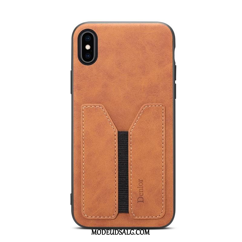 iPhone Xs Max Etui Lædertaske Kort Beskyttelse Anti-fald Cover