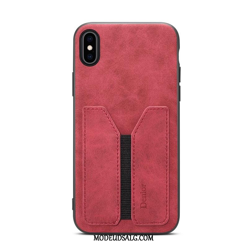 iPhone Xs Max Etui Lædertaske Kort Beskyttelse Anti-fald Cover