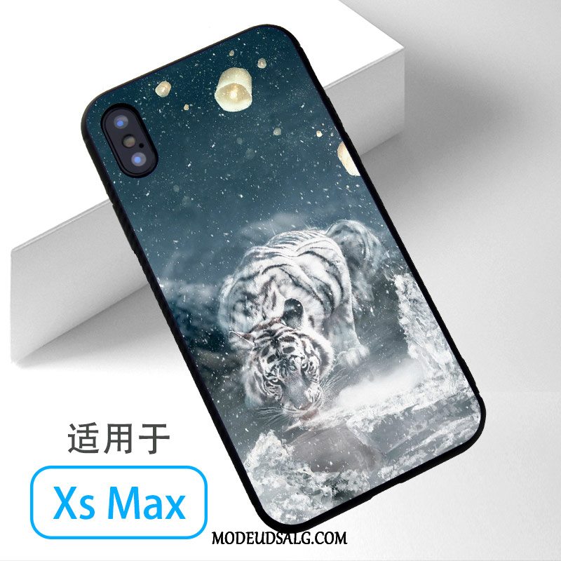 iPhone Xs Max Etui Tiger Hvid Anti-fald