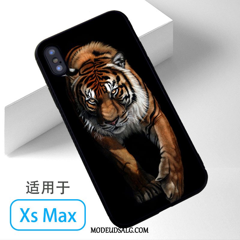 iPhone Xs Max Etui Tiger Hvid Anti-fald