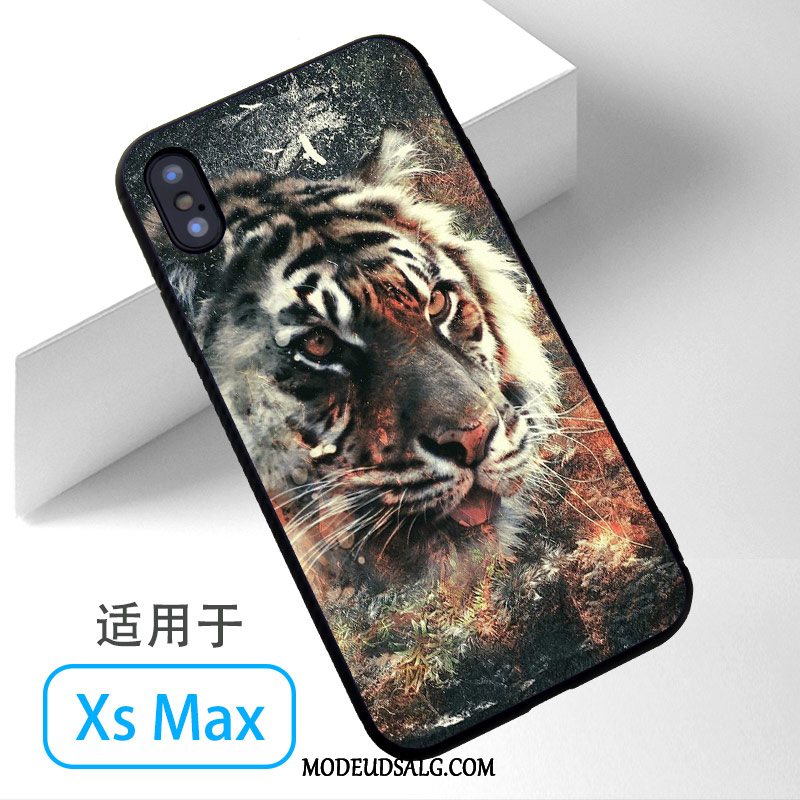 iPhone Xs Max Etui Tiger Hvid Anti-fald