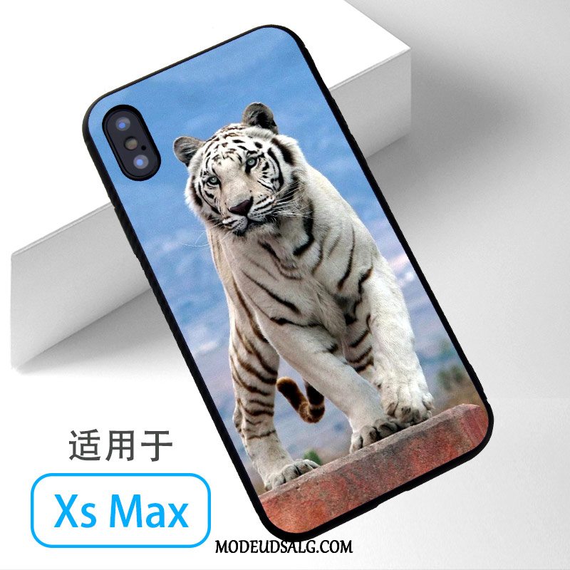 iPhone Xs Max Etui Tiger Hvid Anti-fald