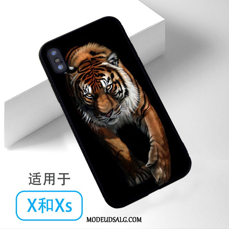 iPhone Xs Max Etui Tiger Hvid Anti-fald