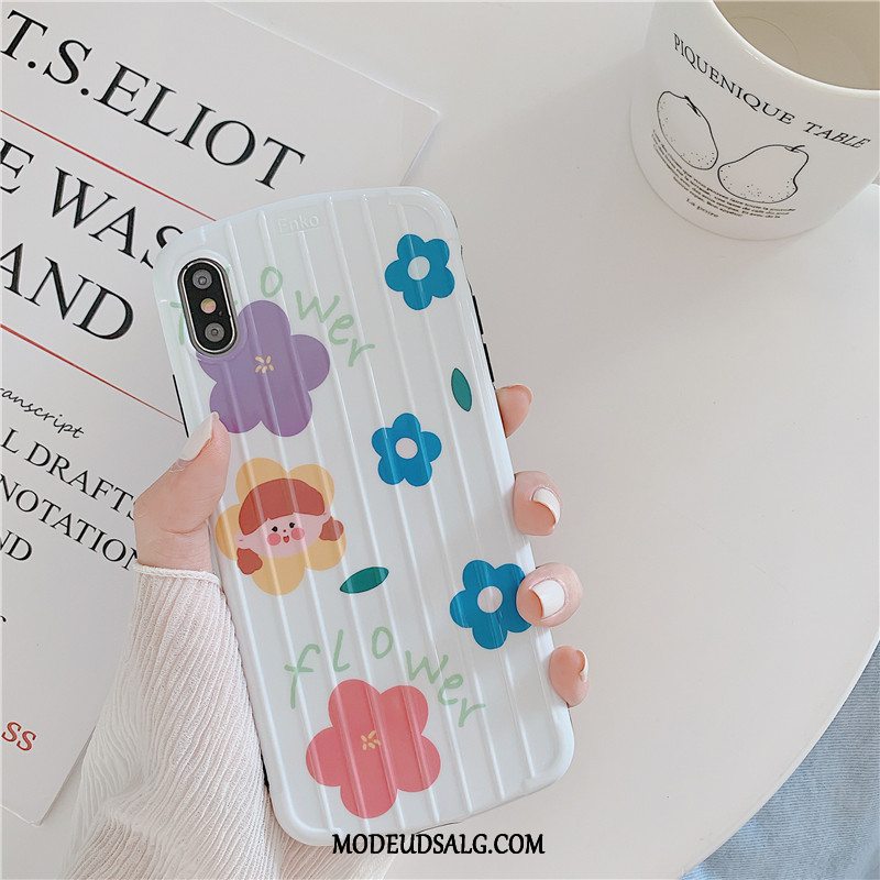 iPhone Xs Max Etui Vind Blød Blå Blomster Cover