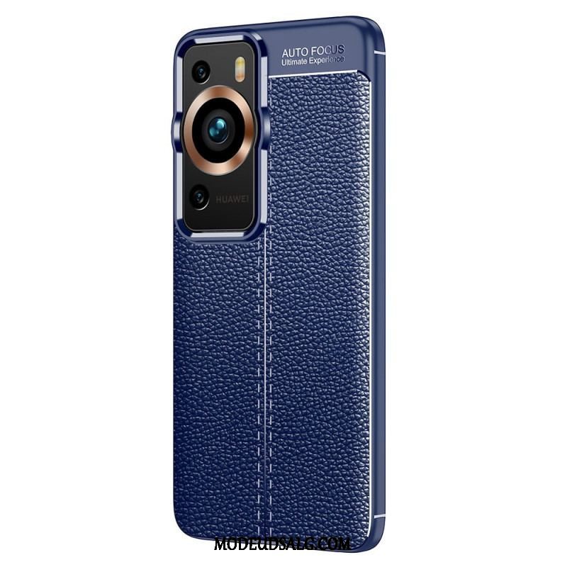 Cover Huawei P60 Pro Dobbelt Linje Litchi Læder Effekt