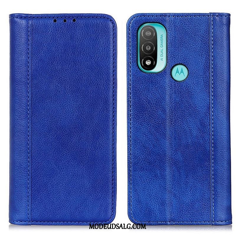 Cover Moto E40 / E30 / E20 Flip Cover Elegance Split Litchi Læder