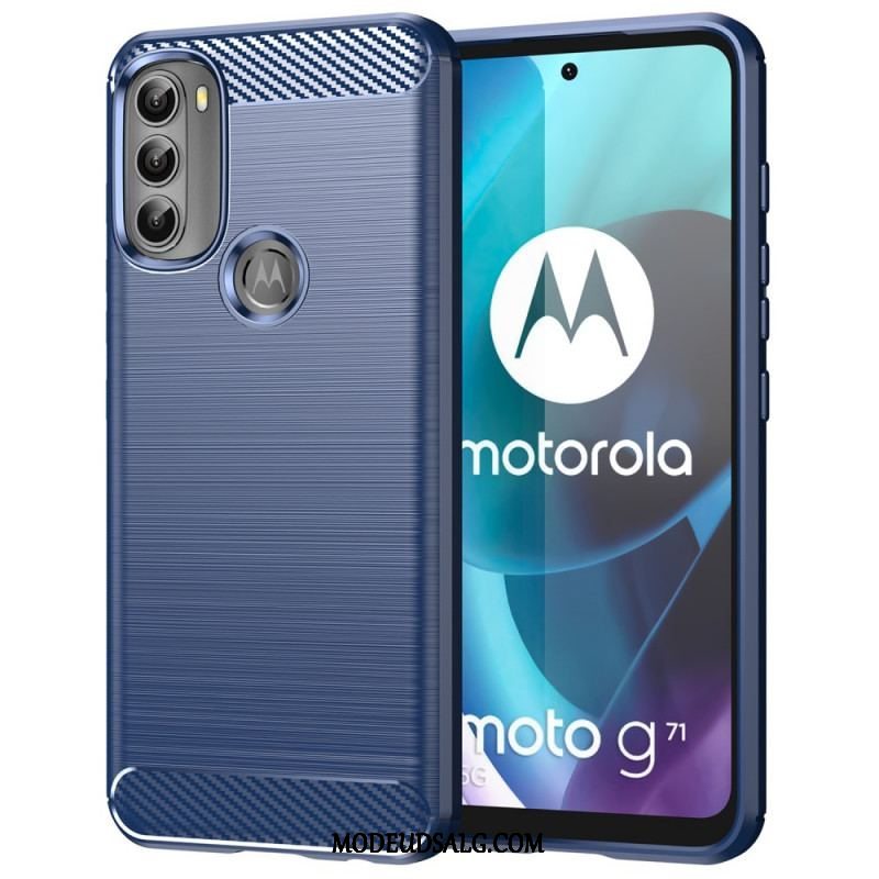 Cover Moto G71 5G Børstet Kulfiber