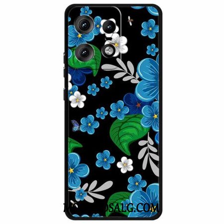 Cover Motorola Edge 50 Pro Blå Blomster