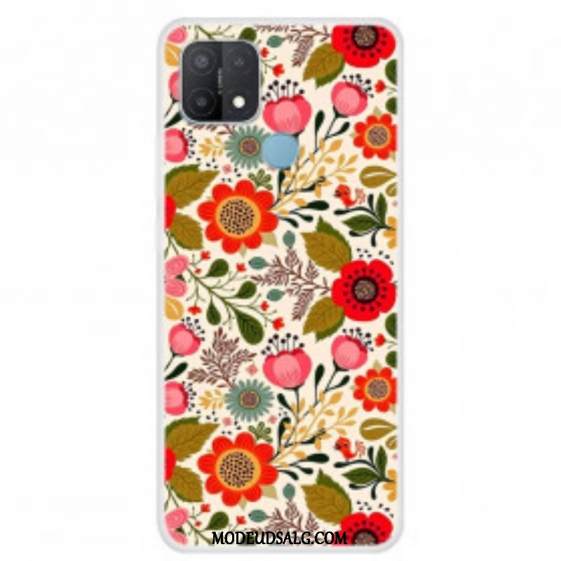 Cover Oppo A15 Blomstertapet