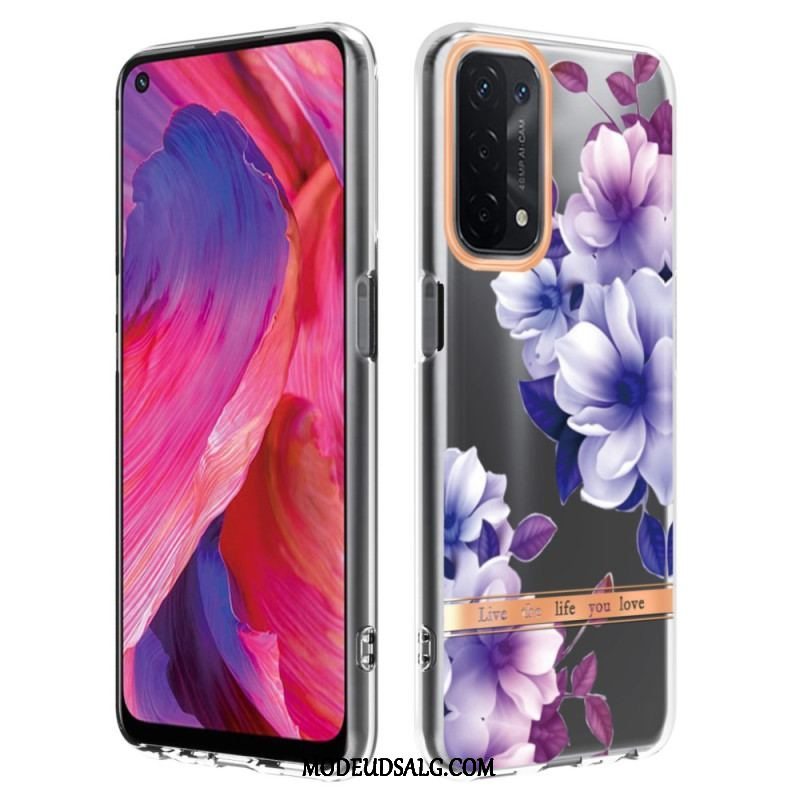 Cover Oppo A54 5G / A74 5G Sømløs Blomster