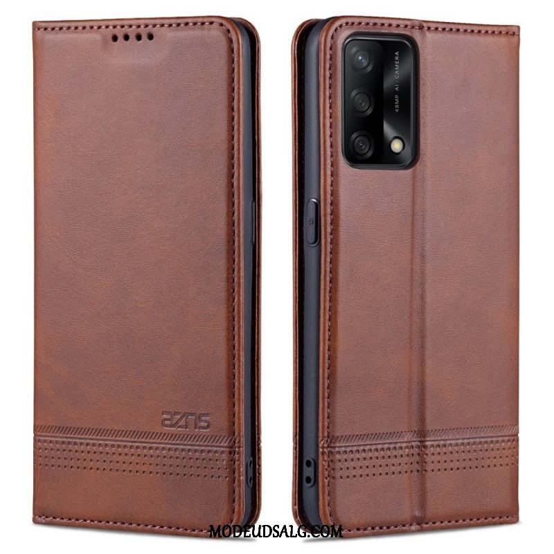 Cover Oppo A74 4G Flip Cover Azns Imiteret Læder