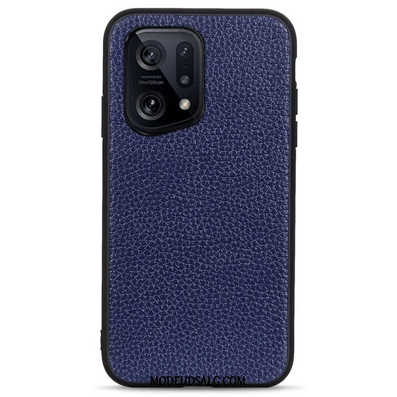 Cover Oppo Find X5 Ægte Litchi Læder