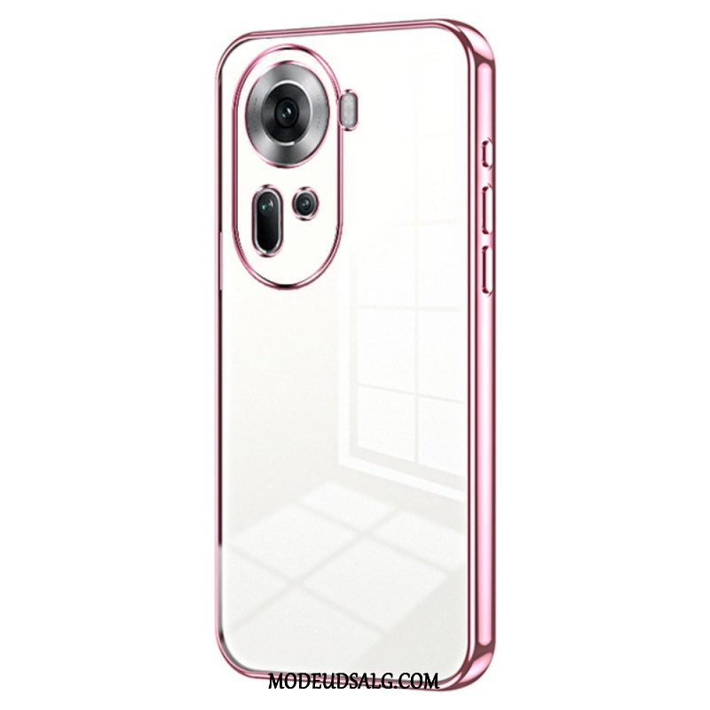 Cover Oppo Reno 11 5g Telefon Etui Gennemsigtige Metalliske Kanter