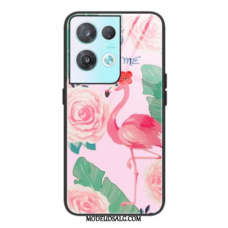 Cover Oppo Reno 8 Flamingo Hærdet Glas