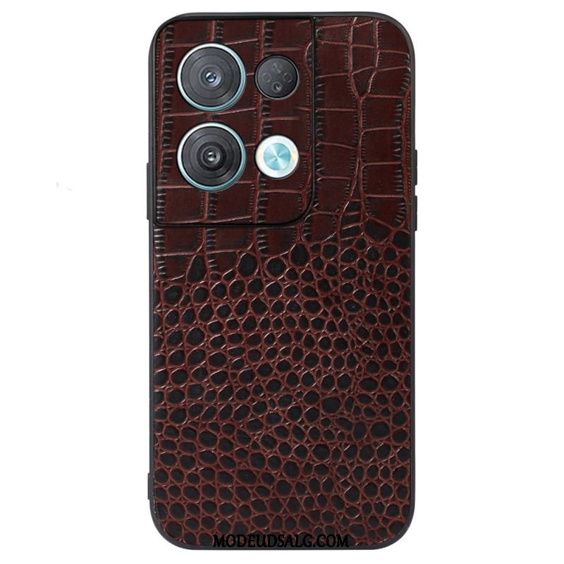 Cover Oppo Reno 8 Ægte Crocodile Texture Læder