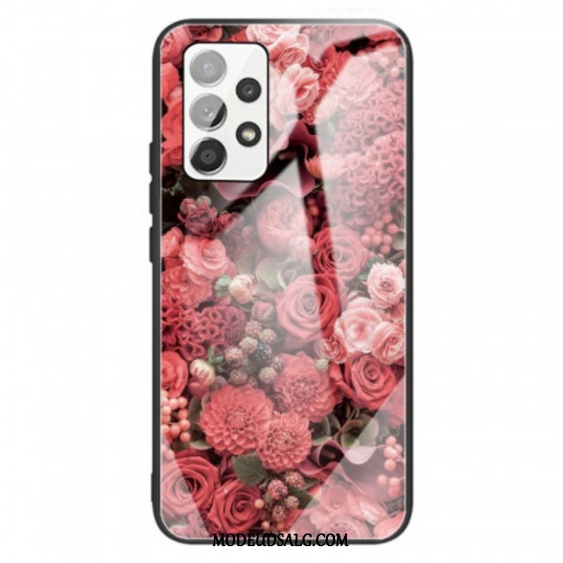 Cover Samsung Galaxy A13 Rose Blomster Hærdet Glas