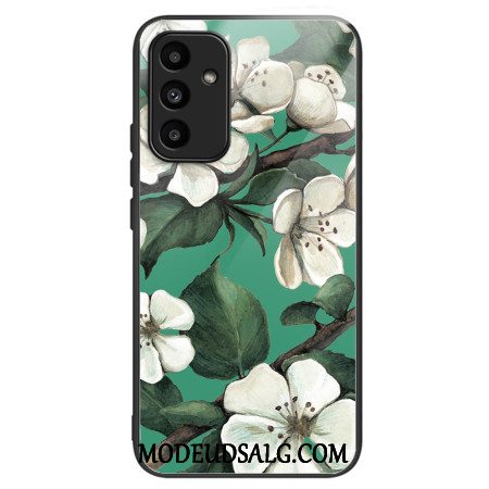 Cover Samsung Galaxy A15 5g Hærdet Glas Hvide Blomster