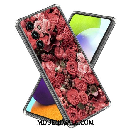 Cover Samsung Galaxy A15 Pink Og Røde Blomster