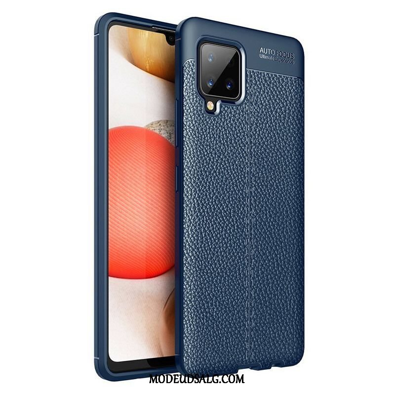 Cover Samsung Galaxy A42 5G Dobbelt Linje Litchi Læder Effekt