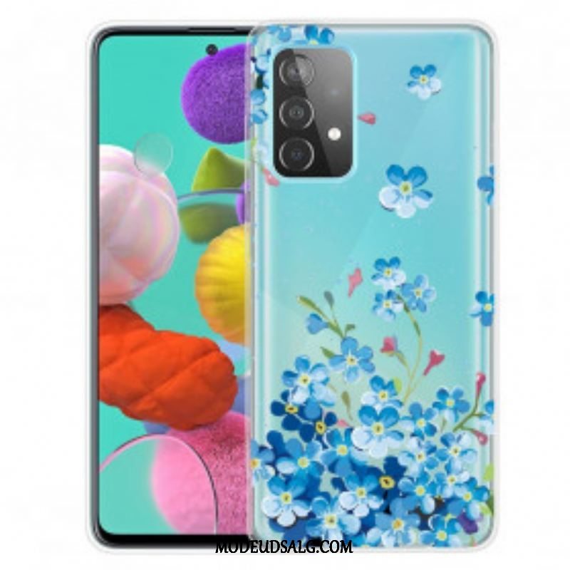 Cover Samsung Galaxy A52 4G / A52 5G / A52s 5G Blå Blomster