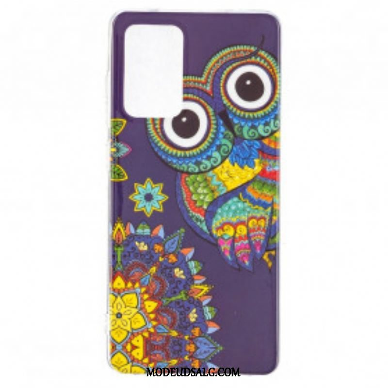 Cover Samsung Galaxy A52 4G / A52 5G / A52s 5G Fluorescerende Ugle Mandala