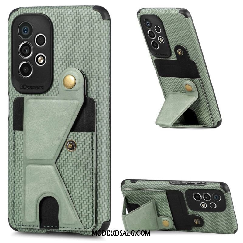 Cover Samsung Galaxy A53 5G Carbon Fiber Kortholder Beslag