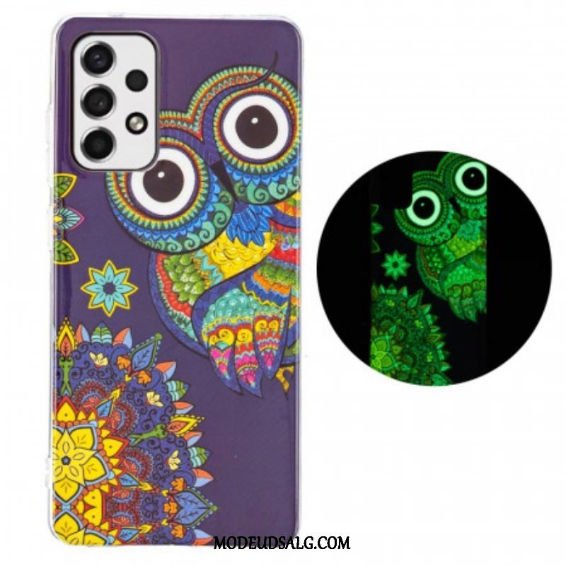 Cover Samsung Galaxy A53 5G Fluorescerende Ugle Mandala