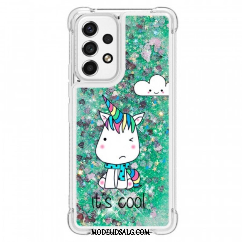 Cover Samsung Galaxy A53 5G Glitter Enhjørning