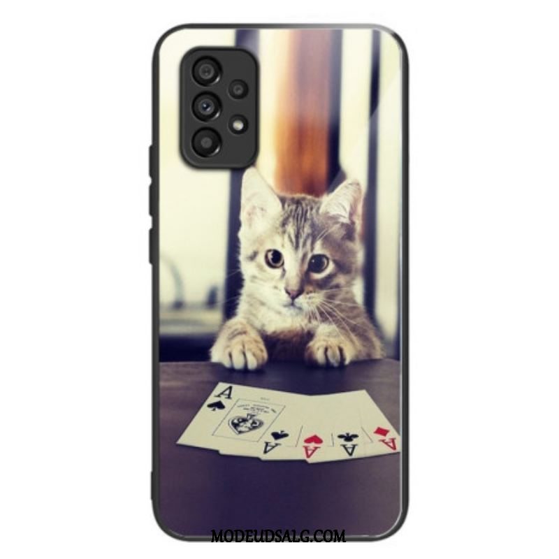 Cover Samsung Galaxy A53 5G Poker Cat Hærdet Glas