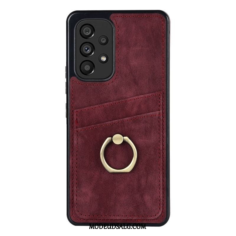 Cover Samsung Galaxy A53 5G Vintage Ring-beslag Og Kortholder