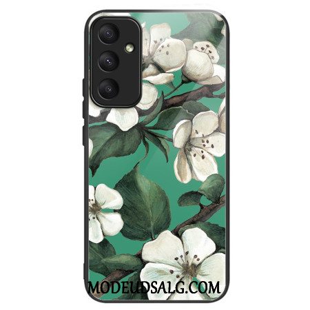 Cover Samsung Galaxy A55 5g Hvide Blomster Af Hærdet Glas