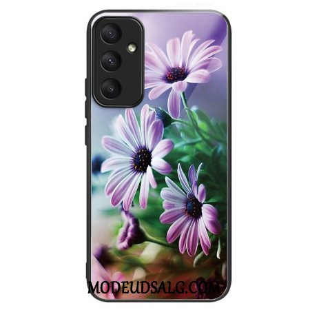 Cover Samsung Galaxy A55 5g Telefon Etui Lilla Krysantemum Hærdet Glas