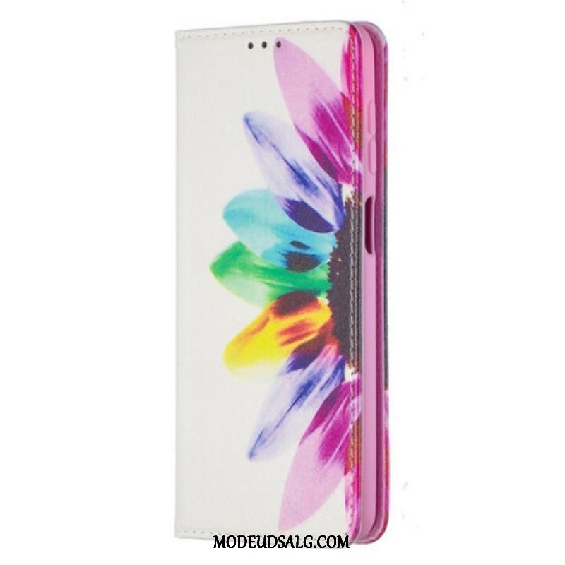 Cover Samsung Galaxy M12 / A12 Flip Cover Akvarel Blomst