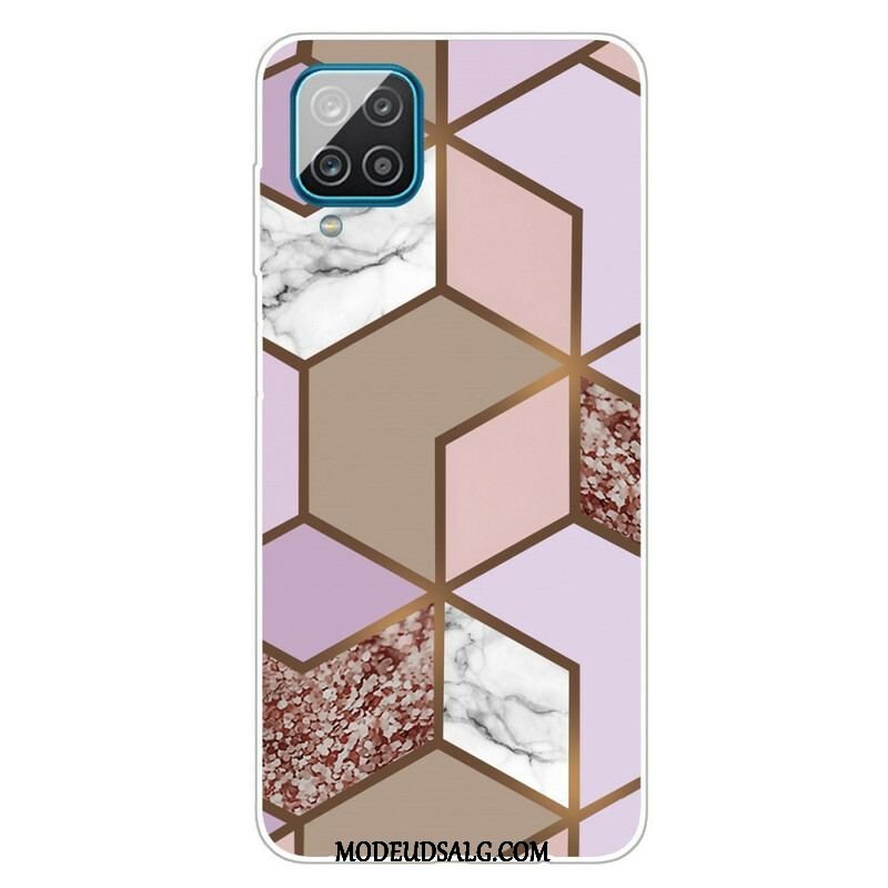 Cover Samsung Galaxy M12 / A12 Geometrisk Marmor